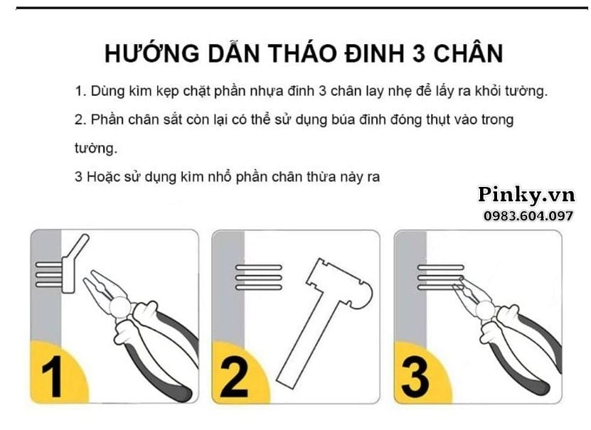 Cách Treo Tranh Bằng Đinh 3 Chân Tại Xưởng Tranh Tuệ Dương image-1748277209272