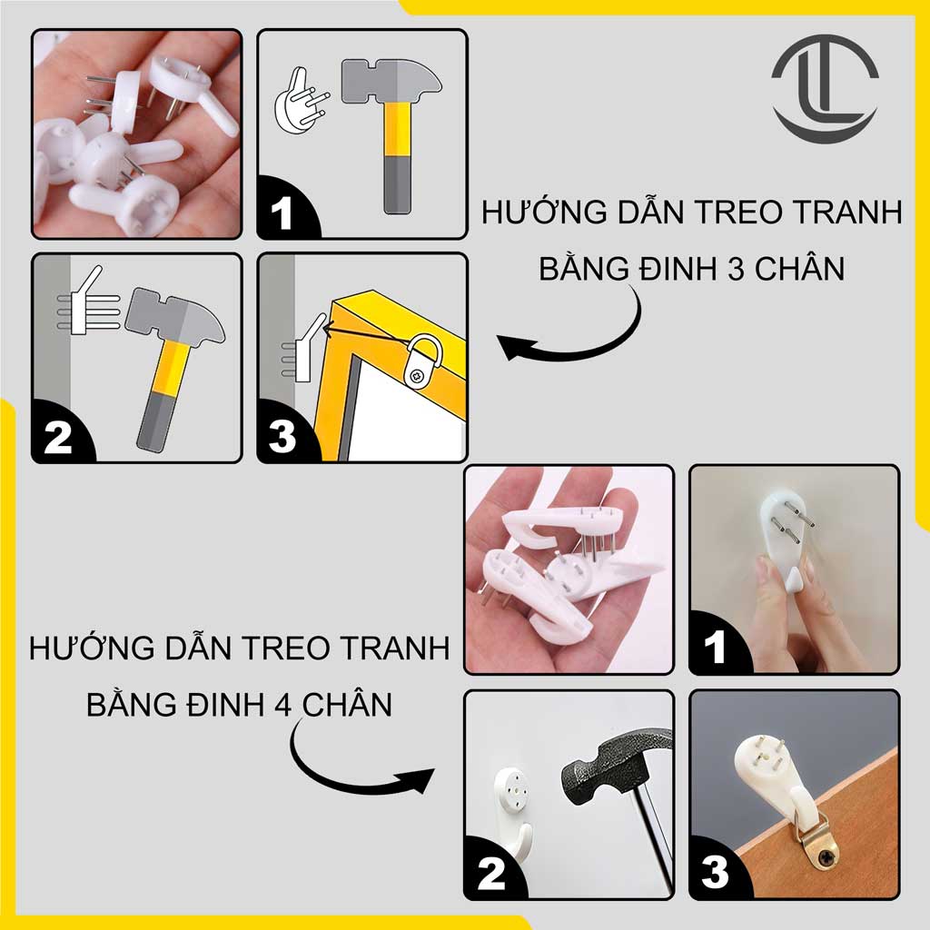 Cách Treo Tranh Bằng Đinh 3 Chân Tại Xưởng Tranh Tuệ Dương image-1748277279930
