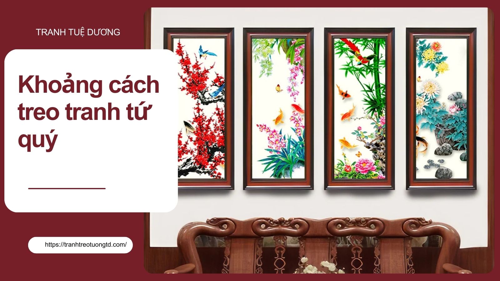 Cách Treo Tranh Tứ Quý Ở Cầu Thang Xưởng Tranh Tuệ Dương Chuẩn Phong Thủy image-1748276646994