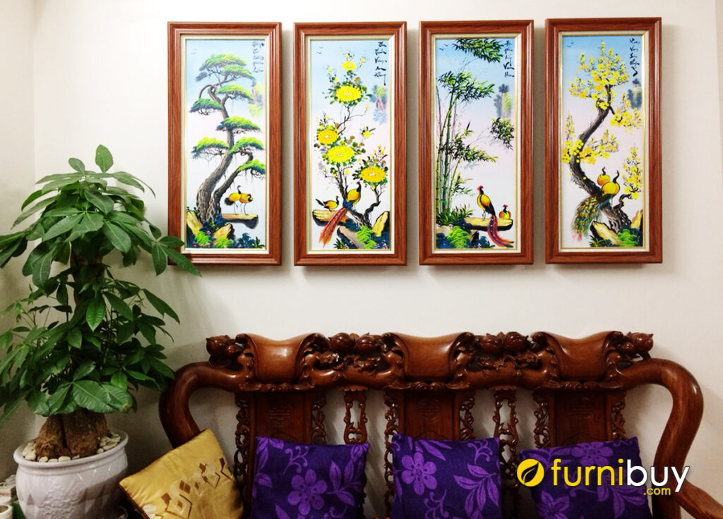 Cách Treo Tranh Tứ Quý Tại Xưởng Tranh Tuệ Dương Chuẩn Phong Thủy image-1748276174400