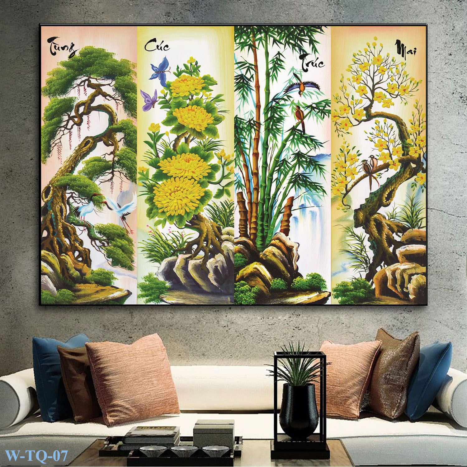 Cách Treo Tranh Tứ Quý Xuân Hạ Thu Đông Xưởng Tranh Tuệ Dương image-1748276209784