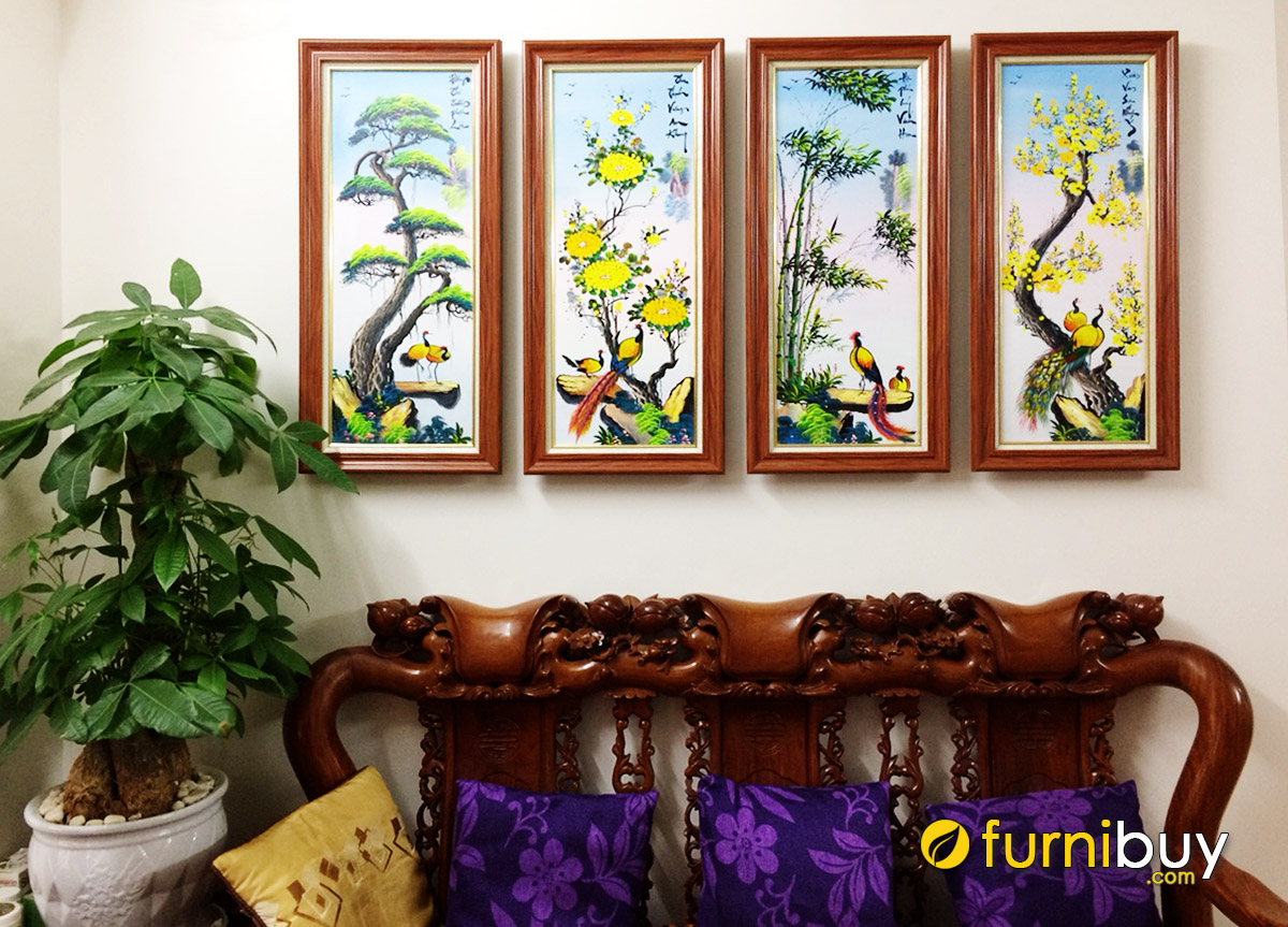 Khoảng Cách Treo Tranh Tứ Quý Xưởng Tranh Tuệ Dương: Chuẩn Phong Thủy, Tăng Thẩm Mỹ image-1748276325836